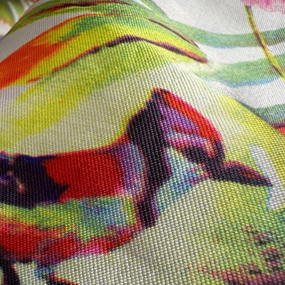 Medium-Revampe Birds in the flowers pattern Puffy Mini - Picture 14 of 16